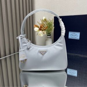 Prada Elegant Silver Shoulder Bag